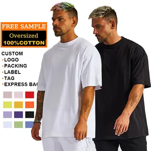 AB7537 Free Sample Premium Cotton Big&Tall Oversized Tshirt Plus Size Drop Shoulder T-Shirt Custom Logo Print Graphic Tee Shirts