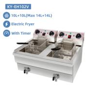 Friteuse électrique professionnelle 8L+8L pour frites, 2 cuves, 2 paniers, pour restaurant
