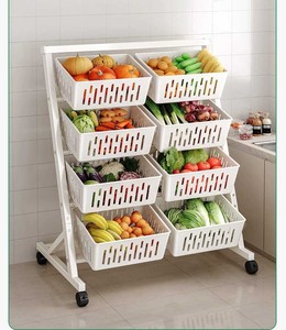 Étagère de rangement pour la <span class=keywords><strong>cuisine</strong></span> <span class=keywords><strong>avec</strong></span> panier triangulaire détachable pour ranger facilement les fruits, les légumes et les articles divers - Product Image 1