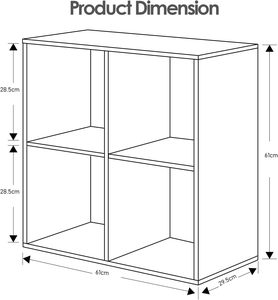 Wooden Storage <strong>Cubes</strong> Bookcase Unit Shelf Closet Cabinet DVD Rack Bookshelf File Organizer Rack 4 <strong>Cube</strong> <strong>White</strong> - Product Image 4