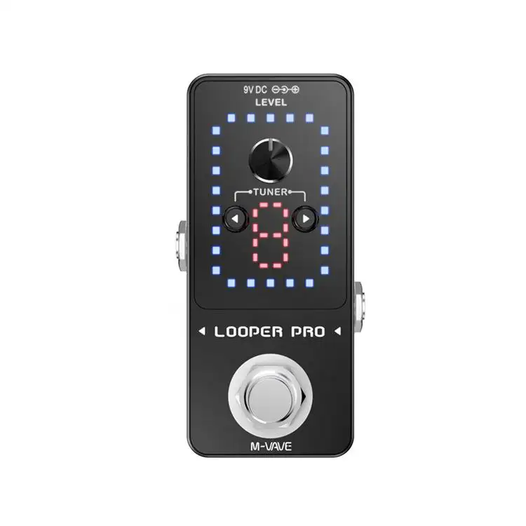 Looper Pro Efek Gitar Looper M-VAVE Kualitas Tinggi Looper 9 Loop 40 Menit Stasiun Perekaman Waktu Putaran dengan Tuner Overdub