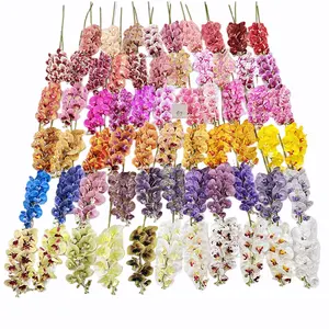 Wholesale Colorful 9 Heads Latex Real Touch Orchids Artificial Orchid For Wedding Decor