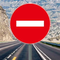 Señal de Advertencia de Tráfico, Carretera Cerrada, Placa Reflectante Redonda de Aluminio Roja de 60 cm con Impresión UV