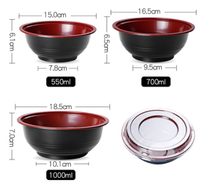 Bol de Ramen rond à emporter bol de nouilles <span class=keywords><strong>japonais</strong></span> bol de soupe de salade de riz jetable personnalisé bol PP - Product Image 4