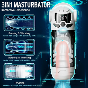 Masturbateur masculin réaliste en silicone souple avec contrôle par application, aspiration, vibration, fonction vocale et poussée télescopique automatique - Product Image 5