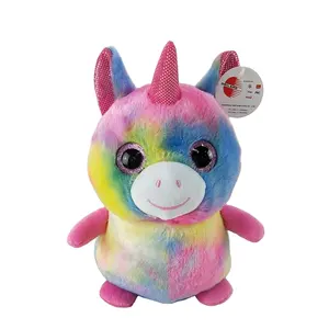 Peluche fantaisie, arc-en-ciel, licorne, grand oeil, paillettes, jouets en tissu