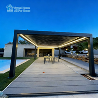 Pergola de jardin de luxe Sweet Home, imperméable, avec toit rigide en aluminium, design moderne, pour l'extérieur, avec toit à lamelles, maison d'été