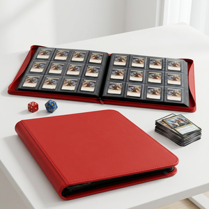 Carpeta de piel sintética con cremallera y 12 bolsillos para tarjetas coleccionables, con <span class=keywords><strong>384</strong></span> bolsillos, álbum de tarjetas impermeable para MTG, YuGiOh, TCG - Product Image 1