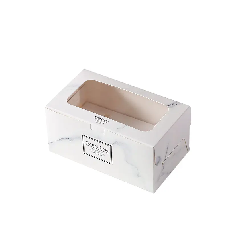 קופסת טארט חד פעמי חלון עוגה שקוף קופסת נייר טארט