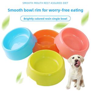 Toptan çevre dostu katı desen plastik hayvan mama kabı şeker renkli yuvarlak kedi ve köpek maması kasesi - Product Image 3