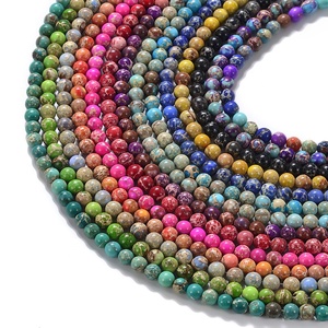 Cliobeads cuentas sueltas de piedras preciosas naturales de 6mm 8mm, perlas redondas de jaspe de impresión de sedimentos marinos multicolor mezclados para la fabricación de collares - Product Image 3