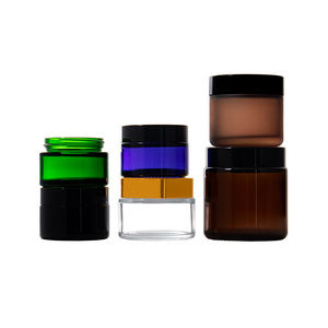 Tarro de Crema Redondo de Vidrio Transparente Ámbar de 20g 30g 50g de la <span class=keywords><strong>Marca</strong></span> CAPOT de Lujo, con Serigrafía y Tapa de Rosca, para Cosméticos y Cuidado de la Piel - Product Image 1