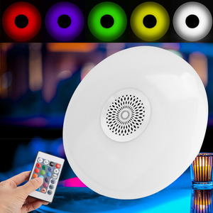 <span class=keywords><strong>Ampoule</strong></span> haut-parleur <span class=keywords><strong>Bluetooth</strong></span> 20W E27 RGB+Blanc, plafonnier <span class=keywords><strong>LED</strong></span> intelligent avec télécommande via application pour la maison - Product Image 5