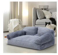 Cama para Perros Económica y Personalizable con Logotipo, Ecológica, de Felpa de Coral, Rectangular, Sólida, Lavable a Máquina, Suave, Flexible, Color Marrón Claro