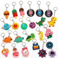 Porte-clés en PVC de styles et thèmes variés, acceptant les logos 3D personnalisés, produits promotionnels tendance, vente en gros, fournisseur pour petites quantités