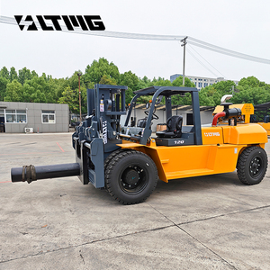 Chariot élévateur diesel LTMG 12 tonnes avec fourches à rouleaux pour manutention de bobines de tapis et de textiles, chariot élévateur robuste pour la manutention de bobines de tapis - Product Image 1