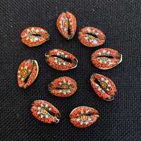 Perles intercalaires colorées en coquillages de cauris naturels et en matériau corail, pour la fabrication de bijoux DIY et la décoration de chaînes de lunettes