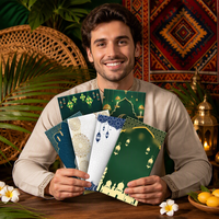 Sacs cadeaux verts d'Asie du Sud-Est pour le commerce extérieur, impression couleur personnalisable, estampage à chaud, logo personnalisé, enveloppes à monnaie pour l'Aïd al-Fitr