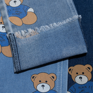 Tela Vaquera Ecológica con Estampado de Dibujos Animados, Lindo Oso Panda, Diseño Personalizado Exquisito, OEM 300M, Suave y Cómodo para Niños - Product Image 6