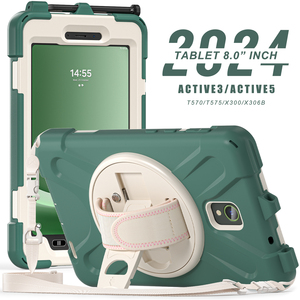 เคสแท็บเล็ตแบบแข็งแรงทนทานสำหรับ Samsung Galaxy Tab Active 5 2024/Active 3 2020 ขนาด 8 นิ้ว พร้อมขาตั้ง 360 องศา สายคล้องมือ และฝาครอบป้องกัน - Product Image 4