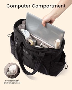 Sac fourre-tout de sport unisexe personnalisé tendance, sacs à main matelassés légers pour femmes avec compartiment pour le yoga - Product Image 5