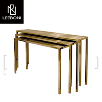 Couloir de table console minimaliste en acier inoxydable doré et poli de luxe classique design