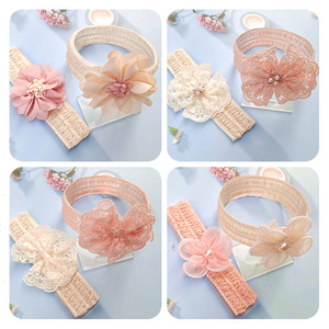2024 Venta caliente princesa encaje corona flor lazos chico recién nacido diadema bebé diadema <span class=keywords><strong>para</strong></span> niña flor turbante bebé accesorios <span class=keywords><strong>para</strong></span> el cabello - Product Image 2