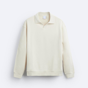 Design design in cotone bianco Unisex francese tessuto di spugna con stampa grafica Logo ricamato oversize Plain Custom <span class=keywords><strong>POLO</strong></span> <span class=keywords><strong>collo</strong></span> felpe da uomo - Product Image 6