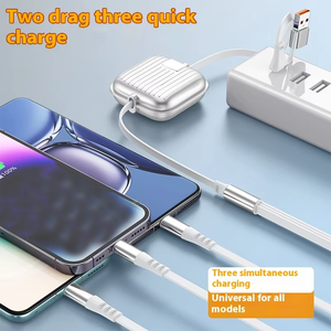 Biểu Tượng Tùy Chỉnh 6A 100W Có Thể Thu Vào 3 1 Cáp Dữ Liệu <span class=keywords><strong>5</strong></span> 1 <span class=keywords><strong>USB</strong></span> <span class=keywords><strong>iPhone</strong></span> Type-C Điện Thoại Di Động Máy In Cáp Cho Máy Tính Thiết Bị Di Động - Product Image 5