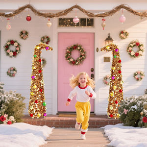 Set Dekorasi dan Perlengkapan Pesta Natal Pohon <span class=keywords><strong>Yew</strong></span> Leher Bengkok yang Dapat Diulur 1,5M, Produk Terlaris Natal - Product Image 4