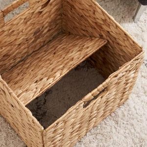 Kuyue Lớn Vòng Gấp Wicker Lưu Trữ Giỏ Có Thể Gập Lại Cube Lưu Trữ Thùng Cho Nhà Bếp Hoặc Thực Phẩm Wicker Lưu Trữ Kệ - Product Image 4