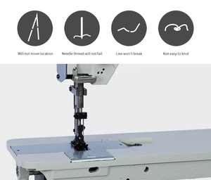 Machine à coudre industrielle JL-6620 à double aiguille pour tapisserie et cuir, bras long, point noué double, grand crochet, pied entraîneur - Product Image 5