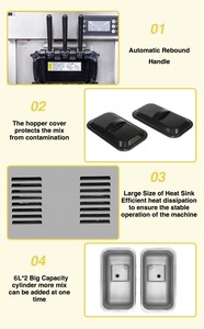 Năng suất cao Ice Cream Maker 18-26l/h tự động thương mại <span class=keywords><strong>CE</strong></span> cấp giấy chứng nhận máy làm kem mềm cho sữa chua và sữa - Product Image 5