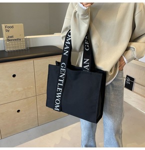 Borsa da spiaggia personalizzata di grande capacità con manico in cotone con Logo personalizzato borsa di tela da donna per Shopping da viaggio - Product Image 4