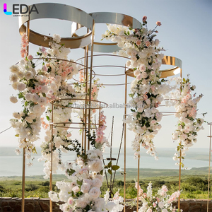 LEDA Wedding Decoration Circle Gold Metal Arch <b>Backdrop</b> Round Arch <b>Stand</b> for wedding party decor - Product Image 3