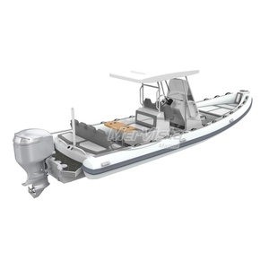 Luxury 26ft Sport RIB 800 Aluminum Deep V Hull Inflatable Boat With Motor for Ocean Waters <b>Surfing</b> Orca Rib Boat - Product Image 1