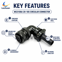 Connecteur circulaire MS3108A 20-18S, 9 broches, femelle, angle droit, montage sur câble, impression automobile, Amphenol ITT CA3108A 20-18S