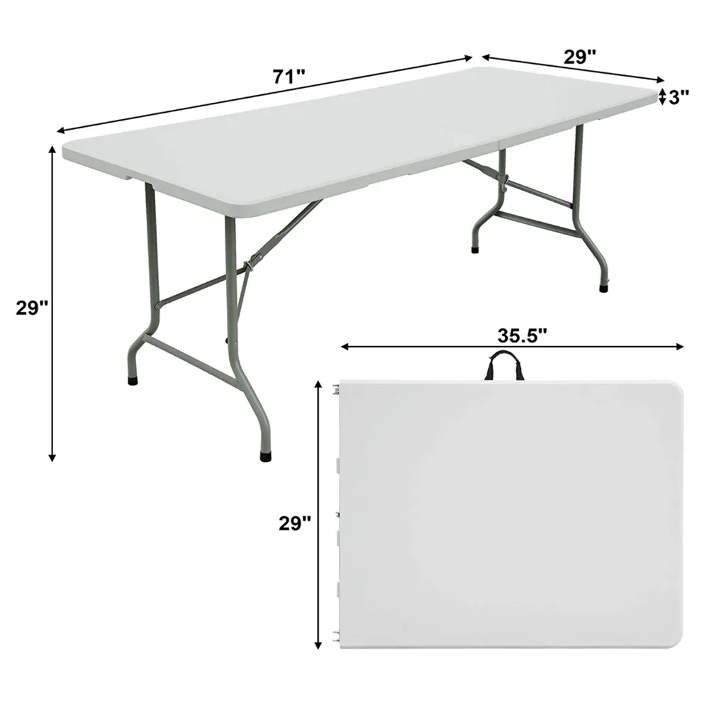 Picknick-Stuhl im Freien Kunststoff-Tisch Esstisch kleine Klappküchentische beliebt hochmoderne 5 Fuß 6 Fuß 7 Fuß 123 × 76 × 9 Zoll