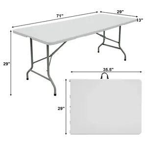 Tavolo da pranzo pieghevole da Picnic in plastica all'aperto tavolo da cucina pieghevole piccolo tavolo da cucina popolare moderno alto 5 Ft 6 Ft 7ft 123X76X9 CM