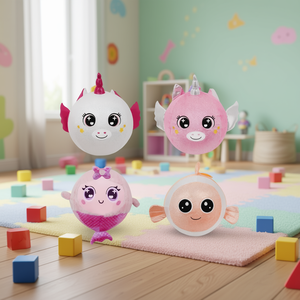 Funny Ball 4 Assorted Plush <b>Toys</b> 23cm Diameter Soft Stuffed <b>Animals</b> For Kids - Product Image 1