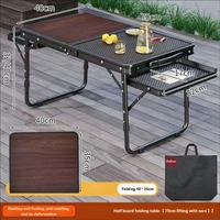 Table de pique-nique pliable multifonctionnelle portable en alliage d'aluminium léger pour le camping en plein air