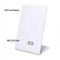 Support de carte NFC vierge blanc en PVC en forme de L pour affichage de table sans contact, certifié ISO14443A CE RoHS, modèle NTAG215