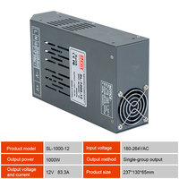 SZMW SL-1000W-12V 83.3A Alimentation à découpage ultra-mince à haute efficacité, fonction PFC active en parallèle pour grand écran LED, chargeur de robot AGV