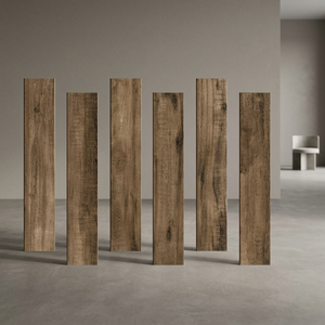 Azulejos de porcelana con aspecto de madera premium Royal Wood Brown de 20x120 cm, acabado de madera rica para interiores de lujo. - Product Image 3