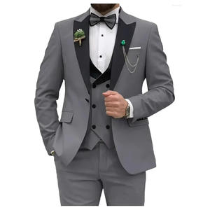 <span class=keywords><strong>Traje</strong></span> de Negocios de Tres Piezas para Hombre, Corte Entallado, Cierre de un Botón, para Bodas y Eventos, Diseño con Múltiples Bolsillos - Product Image 3