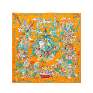 Nieuwe Design 100% Zijden Sjaals 90*90cm Luxe Zijden Sjaal voor Dames Digitale Print Vierkante Sjaal Zijden Hoofddoek - Product Image 6