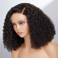 Perruque Lace Front Transparente 4B 4C Faite à la Main, Cheveux Humains Vierge Remy Brésiliens Afro Longs et Lisses
