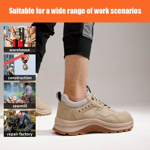 Guyisa גבוה העליון גברים בטיחות נעלי בטיחות אירופה פלדה רגילה הבוהן שחור מיקרופייבר עליון רגליים - Product Image 4