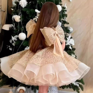 Vestido <span class=keywords><strong>de</strong></span> Fiesta <span class=keywords><strong>de</strong></span> Princesa para Niña, Estilo Cuento <span class=keywords><strong>de</strong></span> Hadas, Color Caramelo, Tul con Flores, <span class=keywords><strong>Alta</strong></span> <span class=keywords><strong>Costura</strong></span>, <span class=keywords><strong>Alta</strong></span> Calidad, para Boda o Cumpleaños, con Cola - Product Image 4