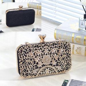 心形手拿包 水钻晚宴包 女士舞会金色水晶手包 - Product Image 4